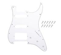 DIAO79NI Golpeador Pro de 11 agujeros para guitarra HSS de esquina redonda para Stratocaster de Estados Unidos/México, 4 tornillos, montaje Humbucking, pastilla abierta, blanco y negro, 3 capas.