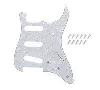 DIAO79NI Golpeador SSS Strat de 11 agujeros para Fender Guitarra eléctrica Stratocaster estándar de estilo moderno, color perla blanca, 4 capas.