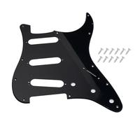 DIAO79NI Golpeador SSS Strat de 11 agujeros para Fender Guitarra eléctrica Stratocaster estándar de estilo moderno, color negro brillante, 1 capa.