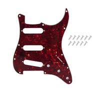 DIAO79NI Golpeador SSS Strat de 11 agujeros para Fender Guitarra eléctrica Stratocaster estándar de estilo moderno, carcasa de tortuga roja, 4 capas.