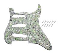 DIAO79NI Golpeador SSS Strat de 11 agujeros para Fender Guitarra eléctrica Stratocaster estándar de estilo moderno, carcasa verde, 4 capas.