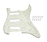 DIAO79NI Golpeador SSS Strat de 11 agujeros para Fender Guitarra eléctrica Stratocaster estándar fabricada en Estados Unidos/México, estilo moderno, perla verde vintage, 4 capas.