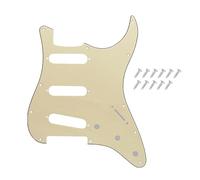 DIAO79NI Golpeador SSS Strat de 11 agujeros para guitarra eléctrica Fender Stratocaster estándar fabricada en Estados Unidos/México, estilo moderno, beige-negro, 3 capas.
