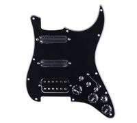 DIAO79NI Humbucker - Golpeador para guitarra eléctrica con cableado simple cargado precableado SSH, montaje de placa de arañazos para guitarra Fender Strat (negro)