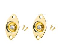 DIAO79NI Placa de entrada de guitarra ovalada de metal de 1/4 pulgadas con tornillos para guitarra eléctrica Fender Strat Tele, color dorado