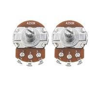 DIAO79NI Potenciómetro de guitarra de eje de 6 mm con 18 divisiones, A250K, control de volumen/tono, para Squier/Epiphone/Ibanez (juego de 2)