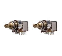 DIAO79NI Potenciómetro de latón de empuje A500K de eje largo de 18 ranuras, rosca de 9,4 mm, control de tono de guitarra/volumen (juego de 2)