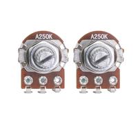 DIAO79NI Potenciómetros cónicos de audio de 18 ranuras de 15 mm A250K de eje dividido corto para guitarra y bajo (juego de 2)
