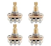 DIAO79NI Potenciómetros de guitarra A250K de 18 ranuras de 18 mm con eje de latón dividido para Fender Stratocaster Telecaster Guitarra Bass Parts (juego de 4)
