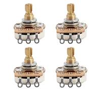 DIAO79NI Potenciómetros de guitarra B250K de 18 ranuras de 15 mm con eje de latón dividido para Fender Stratocaster Telecaster Guitarra Bass Parts (juego de 4)