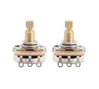 DIAO79NI Potenciómetros de guitarra B250K de 18 ranuras de 18 mm, eje de latón dividido, potes cónicos de audio para Fender Stratocaster Telecaster Guitarra Bass Parts (juego de 2)