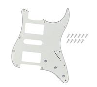 DIAO79NI Pro - Golpeador HSH Strat de 11 agujeros Humbucker individual para guitarra eléctrica Fender American/Mexican Standard Stratocaster de estilo moderno, color blanco retro, 3 capas.
