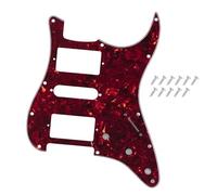DIAO79NI Pro - Placa de golpeador HSH Strat de 11 agujeros para guitarra eléctrica Fender American / Mexican Standard Stratocaster de estilo moderno, tortuga roja, 4 capas.