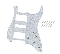 DIAO79NI Pro - Placa de golpeador HSH Strat de 11 agujeros para guitarra eléctrica Fender American/Mexican Standard Stratocaster de estilo moderno, perla blanca, 4 capas.
