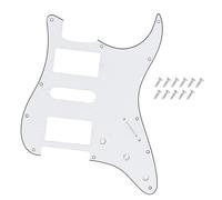 DIAO79NI Pro - Placa de golpeador HSH Strat de 11 agujeros para guitarra eléctrica Fender American/Mexican Standard Stratocaster de estilo moderno, blanco y negro, 3 capas.