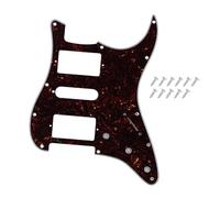 DIAO79NI Pro - Placa de golpeador HSH Strat de 11 agujeros para guitarra eléctrica Fender American / Mexican Standard Stratocaster de estilo moderno, tortuga marrón oscuro, 4 capas.