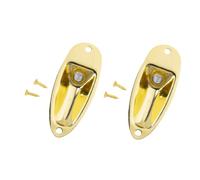 DIAO79NI Pro Steel - Placa de entrada de guitarra con forma de barco, placa de salida de virola para guitarra eléctrica estilo Strat/Stratocaster, color dorado