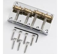 DIAO79NI Puente fijo de bajo eléctrico de 4 cuerdas, sillines de latón dorado para un mejor sostenimiento, diseñado para Fender Jazz/Bass de precisión