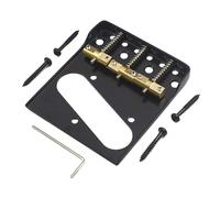 DIAO79NI TL - Puente de guitarra moderno de 3 lados, sillines de latón compensado y lado recortado para Fender Squier Telecaster (negro)