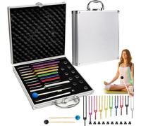 Diapasón, 10 PCSJuego Diapasones Martillo Reflejo Diapasón Terapéutico Neurología 174 285 396 417 528 639 741 852 963 432 Hz Con Base 2 Martillos Paño Limpieza Para Curación Sonido Anticompresión