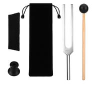 Diapasón de 432 Hz con martillo y tela para el mejor diapasón de curación y relajación (plateado)