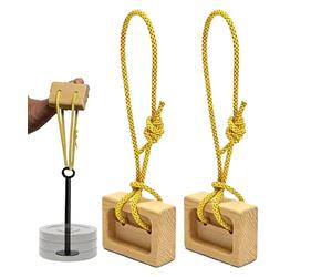 Diapasón de entrenamiento de escalada - Paquete de 2 tablas colgantes de madera portátiles | Empuñaduras de dominadas con mosquetón de cuerda ajustable - Herramienta de entrenamiento de fuerza del bra