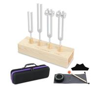 Diapason,Diapasones Terapeuticos Chakras,Set de 4 con (128 Hz, 136.1 Hz, 256 Hz,384 Hz), ideal para terapia, para terapia de chakras, terapia de sonido, mantener el cuerpo y la mente