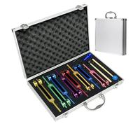 Diapason,Diapasones Terapeuticos Chakras,Set de 8 con base + 1 martillos de silicona y paño de limpieza,ideal para terapia, para terapia de chakras, terapia de sonido, mantener el cuerpo y la mente