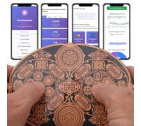 Diapasón para soluciones curativas: pérdida de peso, sueño y relajación, alivio de la ansiedad y el estrés, equilibrio de chakras, meridianos, energía sutil; Placa de espacio neutral de geometría sagrada de Powerforms, de 15 cm x 11,4 cm (6” x 4,5”)