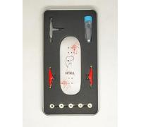 Diapasón profesional completo Op3ra de 34 x 96 mm, tamaño mediano, cóncavo mediano, madera de arce, 5 capas, impresión UV, gráficos profesionales y 5 ruedas de rodamiento de uretano, bujes de