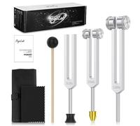 Diapasones de Sanación (128Hz, 256Hz, 512Hz) con Base de Cristal para Chakras, Sanación Sonora, Meditación, Yoga y Relajación Espiritual