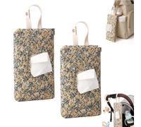 Diaper and Wipes Pouch, Wipes and Diaper Pouch, Portable Quilted Travel Wipe Holder for Diaper Bag, Car, and Home (B-2PCS)
