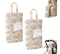 Diaper and Wipes Pouch, Wipes and Diaper Pouch, Portable Quilted Travel Wipe Holder for Diaper Bag, Car, and Home (A-2PCS)
