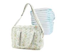 Diaper Bag | Quilted Cotton Blend Tote Organizer Caddy Pouch
