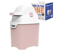 Diaper Champ ONE, Contenedor de pañales sin olor, sin recambios, utiliza bolsas de basura normales. Calidad profesional., Color rosa claro