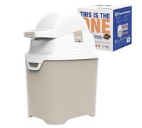 DIAPER CHAMP One - Cubo resistente al olor para pañales, sin cartuchos, con bolsas normales, para aprox. 30 pañales, beige y blanco