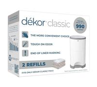 Diaper Dekor Recambios clásicos para cubos de pañales, sistema de recarga más económico, rápido y fácil de reemplazar, tamaño de bolsa sin preestablecido, utiliza solo lo que necesitas, marcado