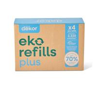 Diaper Dekor Recambios Eko Plus, 4 unidades, solo recambios ecológicos para cubos de pañales hechos con un 70% de materiales reciclados, más rápidos, fáciles y rentables que las bolsas de basura, sin