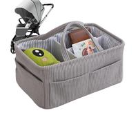 Diaper Organizer Basket - Portable Corduroy Large Storage | Diaper Holder Nursery Organizer Bag - For Home Bathroom Desk Couch Nursery Trunk Travel Boys Girls