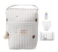 Diaper Organizing Pouches, Cartoon Quilted Pacifier Bag, Soft Storage Bag, Feeding Bottle Quilted Zipper Diaper Bag Cloth Diaper Bag, Portable Pacifier Bag With Handle For Toys Wipes Feeding Bottles,