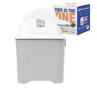 DiaperChamp ONE, Contenedor de pañales sin olor, sin recambios, utiliza bolsas de basura normales. Calidad profesional., Color Gris