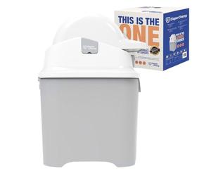 DiaperChamp ONE, Contenedor de pañales sin olor, sin recambios, utiliza bolsas de basura normales. Calidad profesional., Color Gris