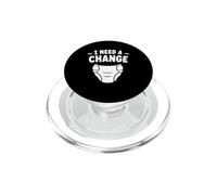 Diapers Minimalist Baby Parent Diaper i Need a Change PopSockets PopGrip para MagSafe
