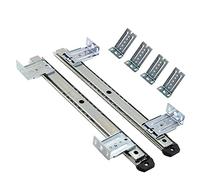 Diapositiva de cajón de teclado de 14 pulgadas, 2 piezas con rodamientos de bolas Ra para escritorios de computadora, soportes de montaje de altura ajustable, tornillos incluidos, color negro y