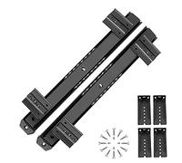 Diapositiva de teclado de 14 pulgadas con rodamiento de bolas de 2 partes, accesorio ajustable para cajón de computadora para muebles de gabinete, incluye tornillos y 8 soportes ajustables de altura