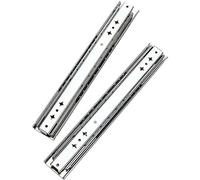 Diapositivas de cajón con rodamiento de bolas, montaje lateral de 26 pulgadas, totalmente extensible, capacidad de carga de 110 libras, rieles guía de 3 secciones para un funcionamiento suave y fácil