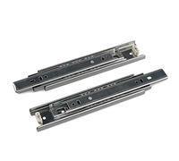Diapositivas de cajón de 8 pulgadas, rodamiento de bolas, extensión completa, 3 secciones, montaje de rieles deslizantes para cajones para gabinetes y muebles del hogar, paquete de 2 (plata de 8
