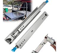 Diapositivas de cajón de rodamiento de bolas resistentes con cerradura debajo del escritorio, bandeja de teclado de 120 kg de capacidad de carga desmontable, 1 par, sistema suave y deslizante