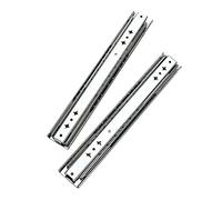 Diapositivas de cajón resistentes de 14 pulgadas, rodamiento de bolas de extensión completa, rieles de montaje lateral, capacidad de 110 libras, funcionamiento suave, acabado plateado para cocina