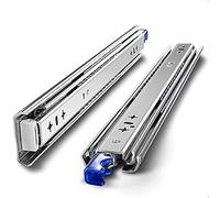 Diapositivas de cajón resistentes de 2501000 mm, totalmente extensibles, rieles industriales de 3 secciones, 53 mm de ancho, rodamiento de bolas suave para cargas pesadas